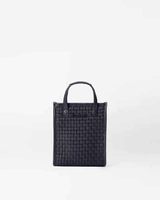 Micro Woven Box Tote Black