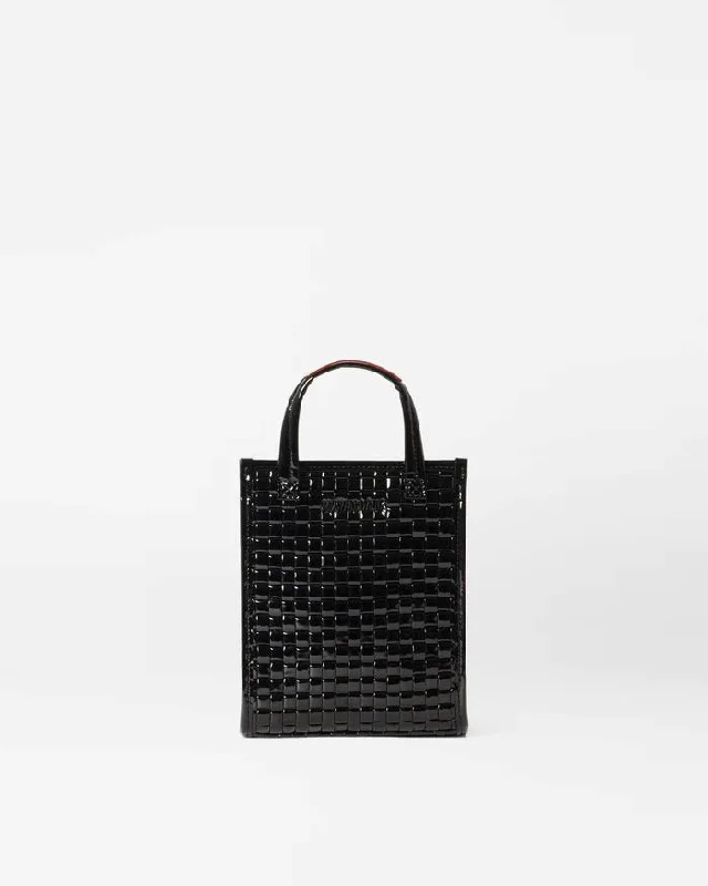 Woven Box Tote Micro Black Lacquer