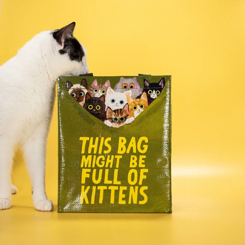 This Bag Might Be Full Of Kittens Handy Tote Bag | Reusable Lunch Gift Bag | 10" x 8.5" | BlueQ at GetBullish