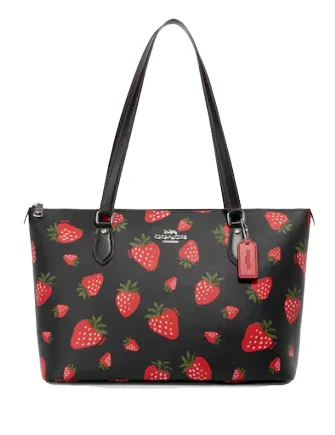 Coach Gallery Tote With Wild Strawberry Print