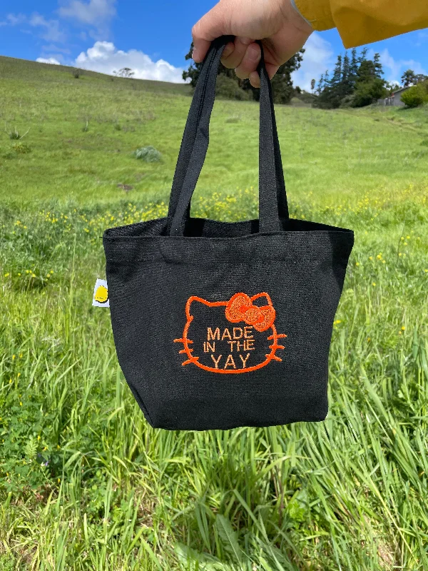 HK Made In The Yay Mini Black Tote (Orange Tones)