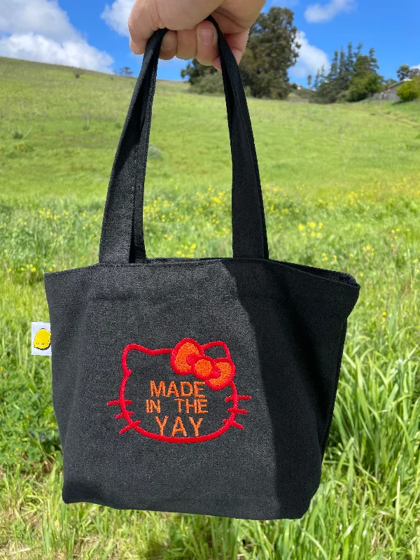 HK Made In The Yay Mini Black Tote (Red/Orange)