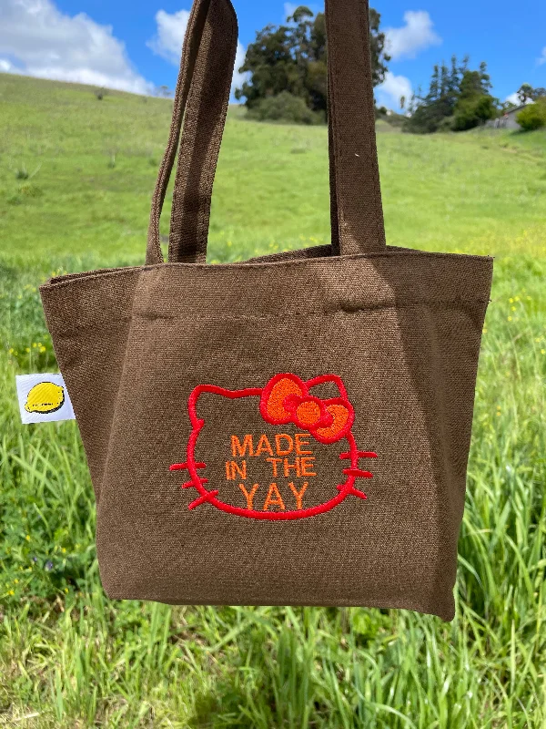 HK Made In The Yay Mini Brown Tote (Red/Orange)