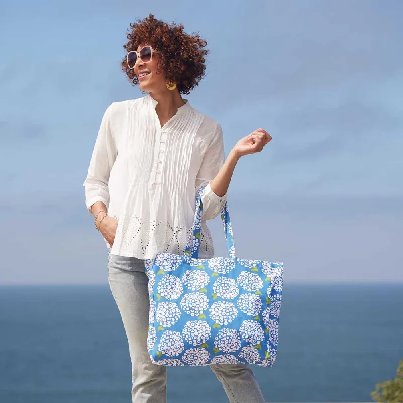 Hydrangea Blue Little Shopper Tote Bag