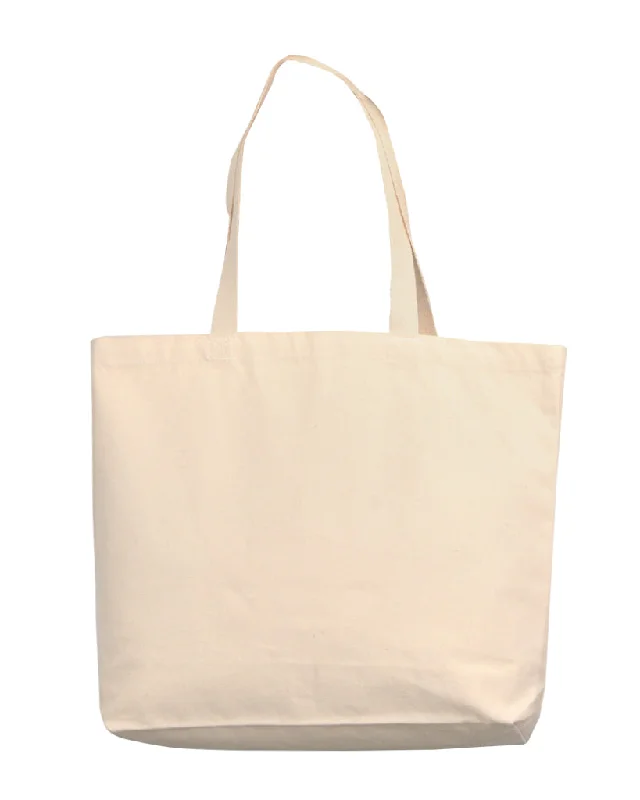 18" Large Organic Canvas Shopper Tote Bags with Bottom Gusset - OR250