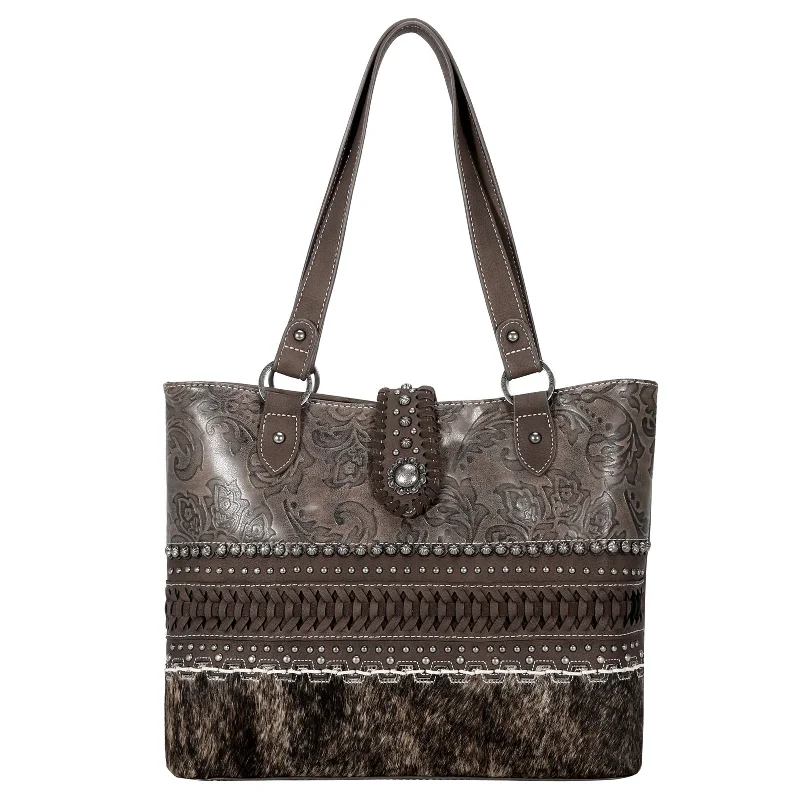 TR136G-8317 Trinity Ranch Hair On Cowhide Collection Concealed Carry Tote