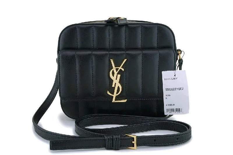 NWT New YSL Saint Laurent Black Vicky Camera Crossbody Bag