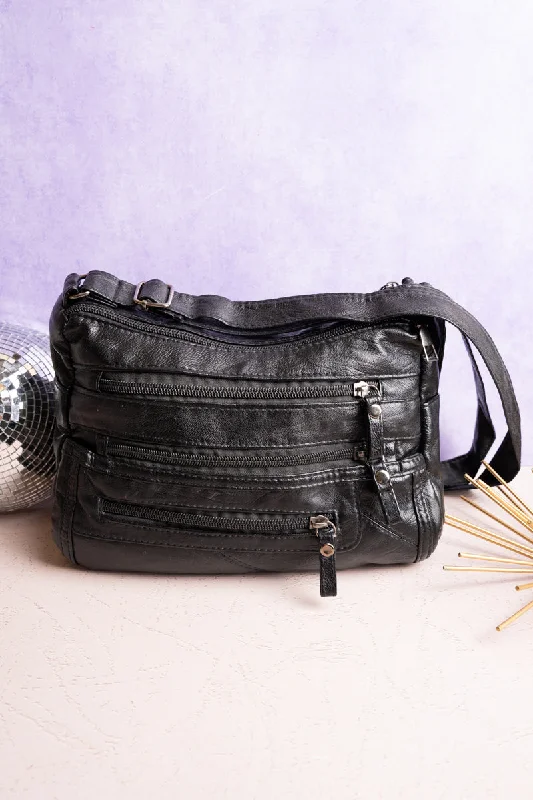 All Together Black Multi-Pocket Crossbody