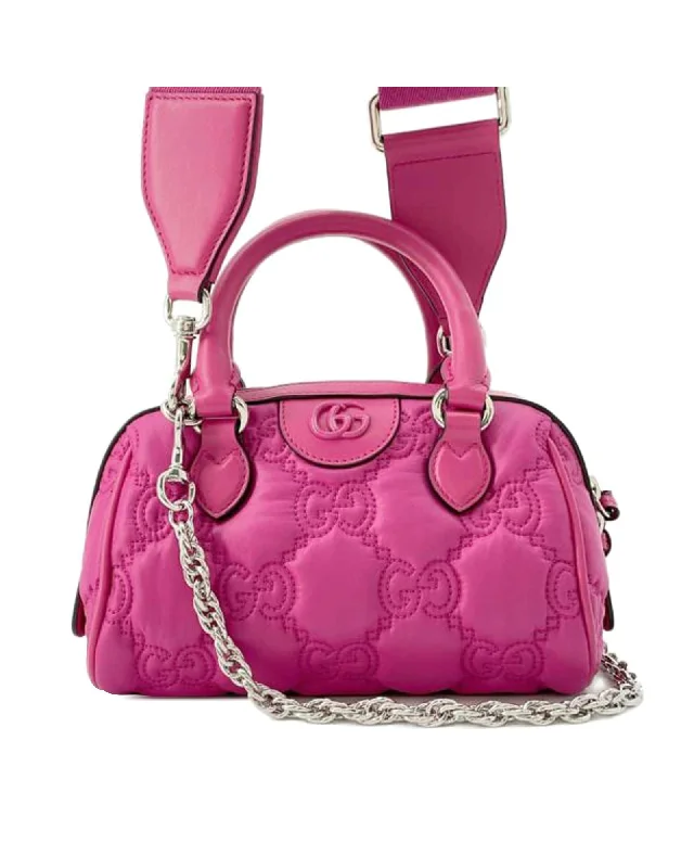 Gucci GG Marmont Mini Matelasse Chain Bag Fuchsia