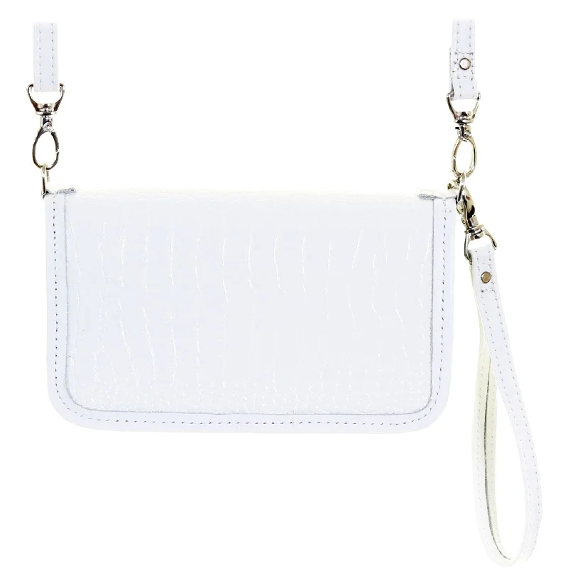 CO214 - White Gator Print Clutch Organizer