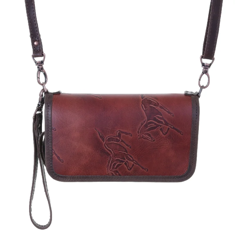 CO222 - Cognac Wild Horses Clutch Organizer