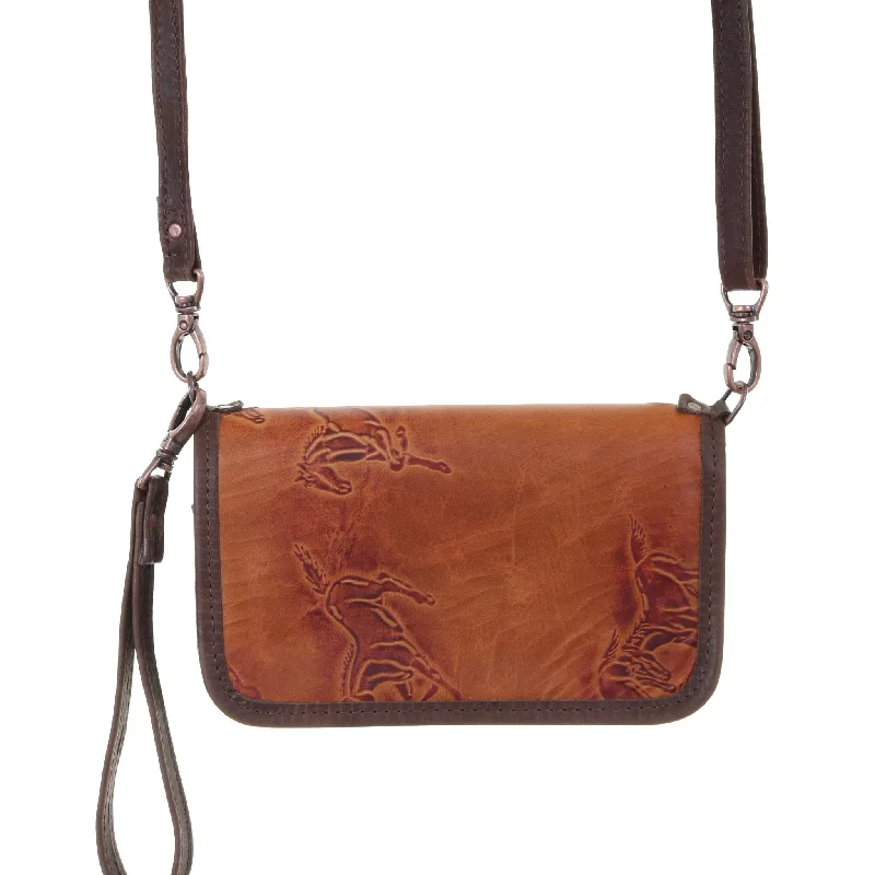 CO223 - Saddle Tan Wild Horses Clutch Organizer