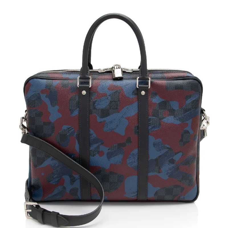 Louis Vuitton Damier Cobalt Camouflage Porte-Documents Voyage PM Bag (SHF-tktgg5)