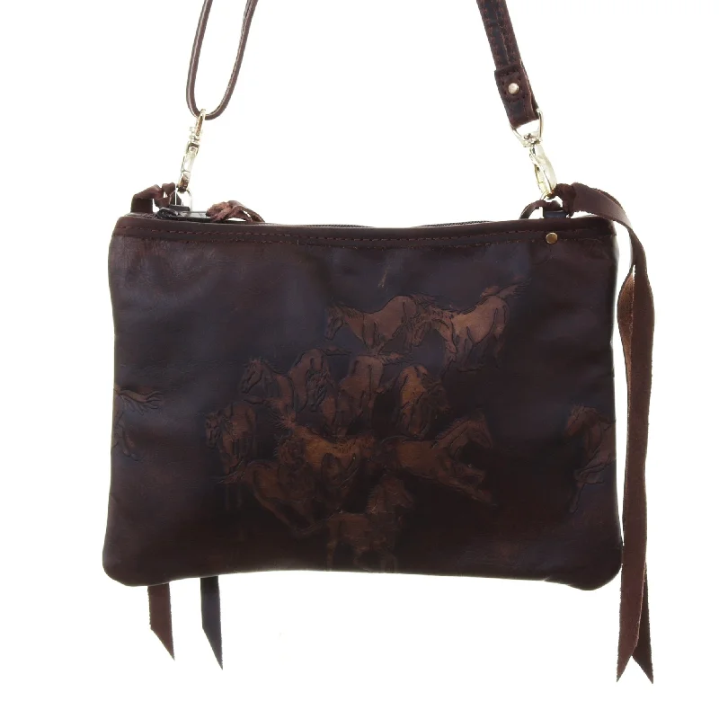 MDC38 - Chocolate Wild Horses Medium Clutch