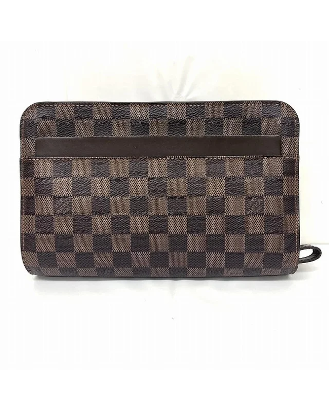 Authentic Louis Vuitton Brown Canvas Clutch Bag for Men