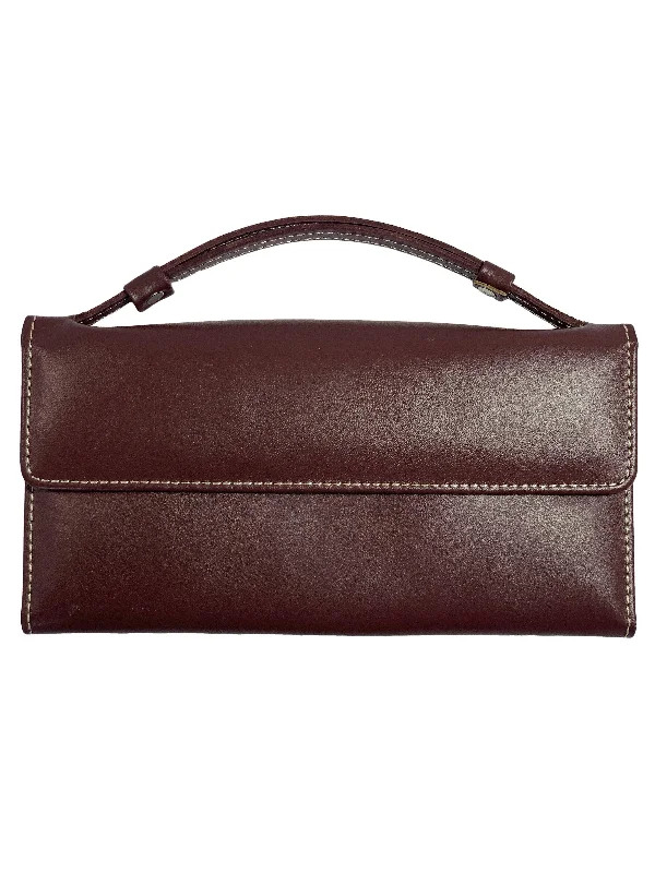 Ritzy Maroon Ladies Leather Clutch