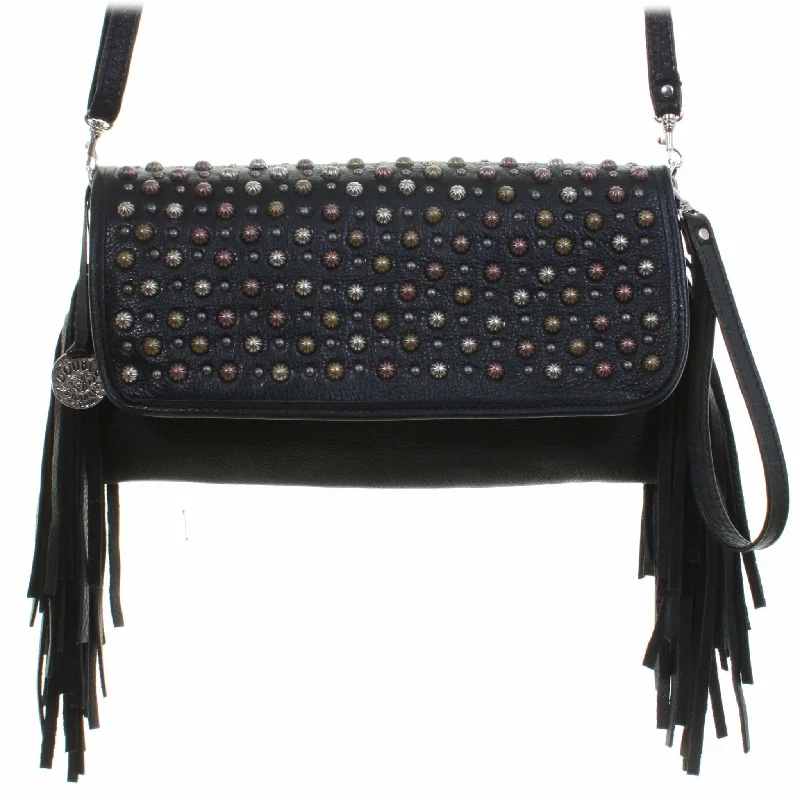 SC50 - Black Chap Studded Simple Clutch