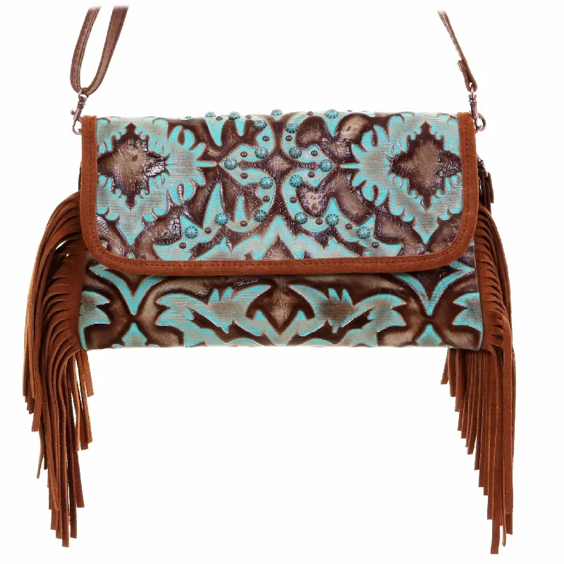 SC52 - Turquoise/Brown Laredo Simple Clutch