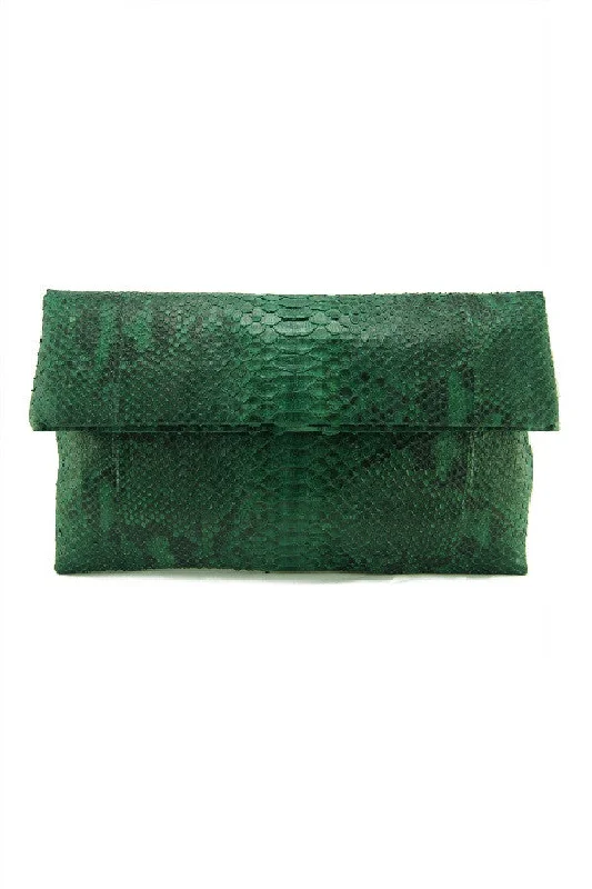 Mandalay Green Motif Foldover Clutch