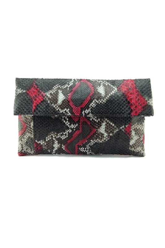 Mandalay Scarlet Onyx Motif Foldover Clutch