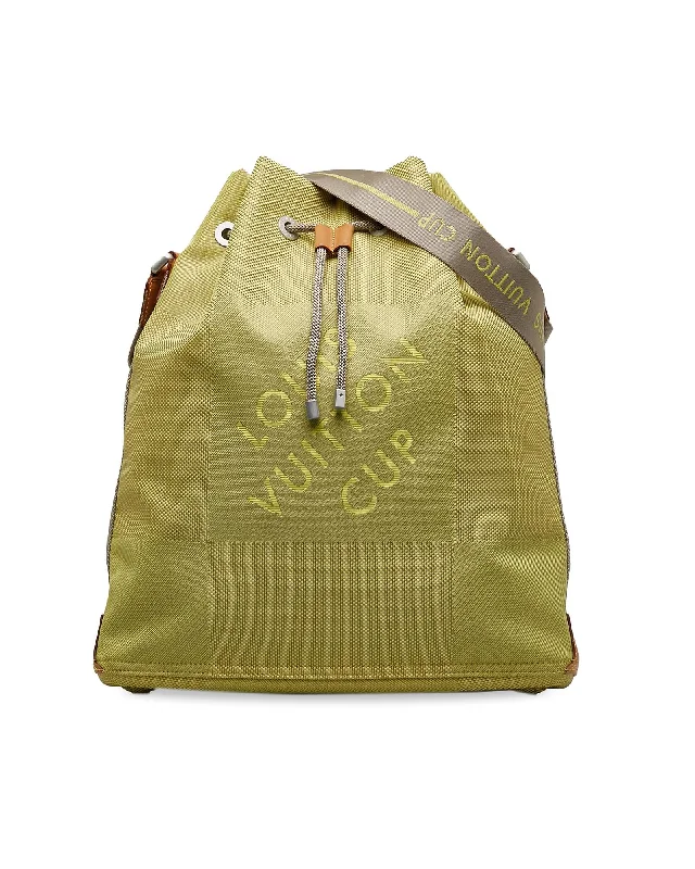 Canvas Drawstring Volunteer Bag with Leather Trim