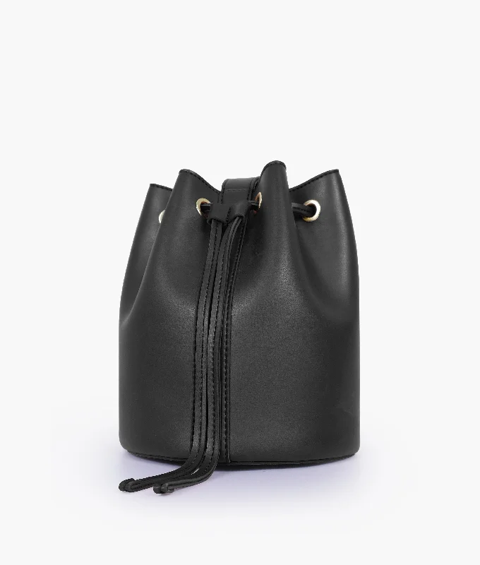 Black loop handle bucket bag