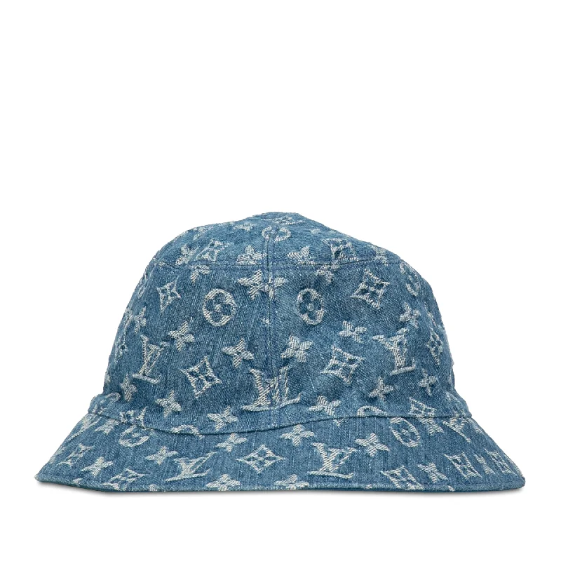 Blue Louis Vuitton Monogram Essential Reversible Bucket Hat