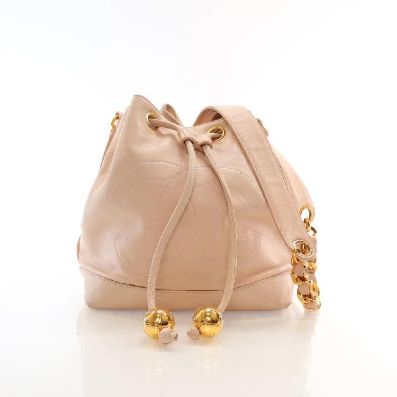 Chanel Vintage Bucket Bag Beige Lambskin