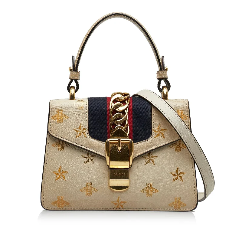 Gucci Mini Sylvie Bee Star Top Handle Bag (SHG-k0KJYe)