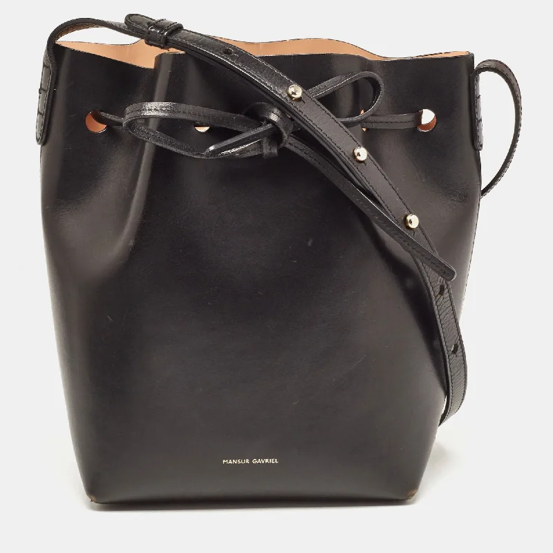 Mansur Gavriel  Leather Drawstring Bucket Bag