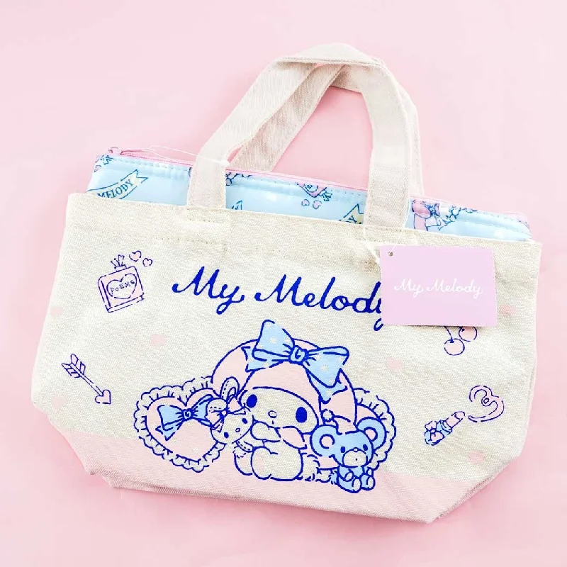 My Melody Canvas Tote Bag With Insulated Pouch