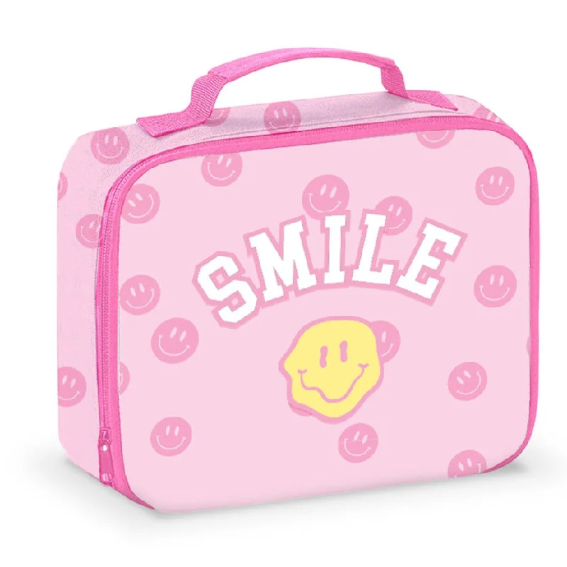 Pink Happy Lunch Bag with Patch