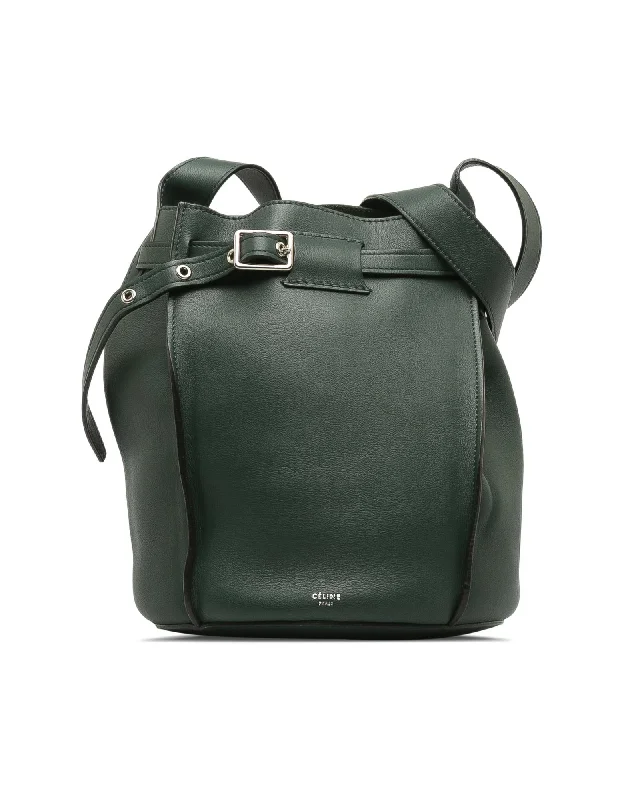 Leather Bucket Bag with Buckle Detail