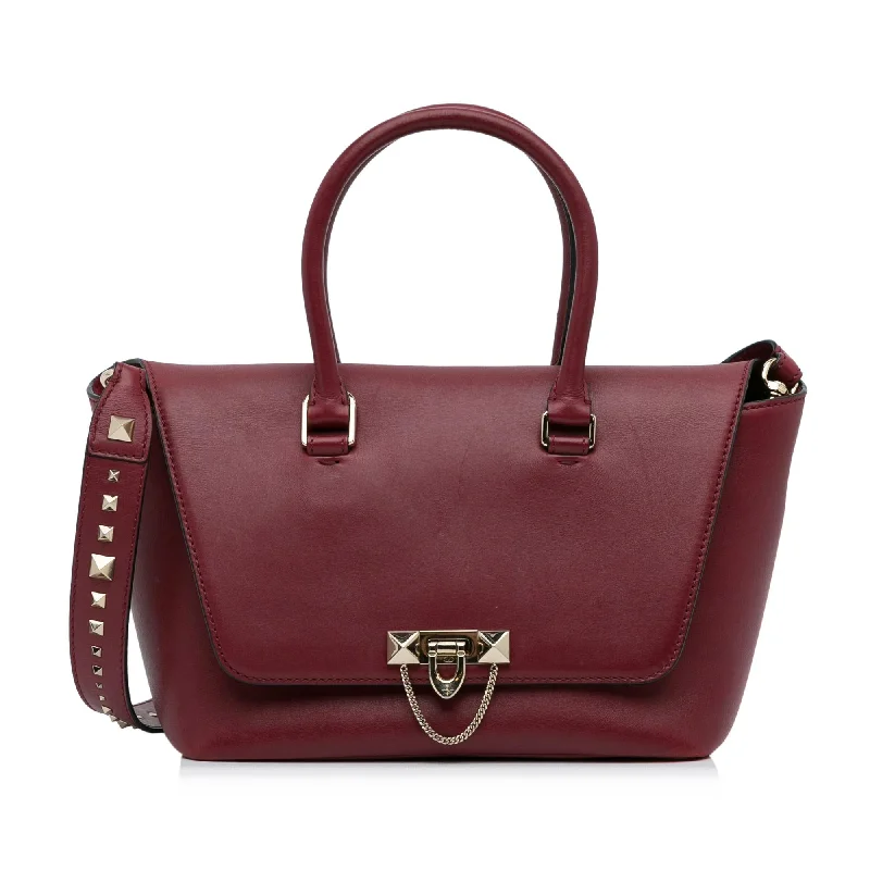 Valentino Rockstud Demilune Satchel (SHG-gsrNUd)